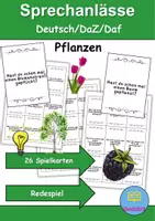 Vorschau - Spiele - Sprechanlässe Pflanzen - DaZ/DaF, Deutsch (Redespiel) - Deckblatt