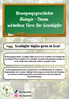 Vorschau - Text - Bewegungsgeschichte Biologie - wirbelloses Tier Grashüpfer - Deckblatt