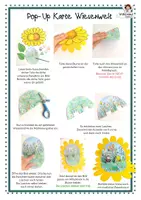 Vorschau - Mal- und Bastelvorlagen - Pop-up Karte Sommerwiese: 3D Bastelvorlage Kunstunterricht Klasse 1-4 (Kleine Welt: Wiese & Insekten / Grundschule) - Seite 1