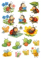 Vorschau - Mal- und Bastelvorlagen - Pop-up Karte Sommerwiese: 3D Bastelvorlage Kunstunterricht Klasse 1-4 (Kleine Welt: Wiese & Insekten / Grundschule) - Seite 2
