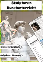 Vorschau - Arbeitsblätter - Skulpturen Kunstunterricht: Einführung, Techniken und Kreativität - Deckblatt