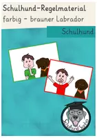 Vorschau - Bildkarten - Regelkarten Schulhund brauner Labrador - Deckblatt