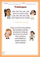 Vista previa - Hojas de trabajo - TRABALENGUAS - Portada
