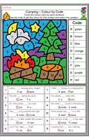 Vorschau - Arbeitsblätter - Camping - Colour By Code - Seite 2