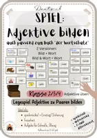 Vorschau - Spiele - Adjektive bilden Zuordnungsspiel zu Buch "der Wortschatz" - Deckblatt