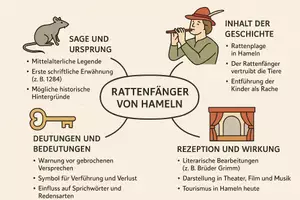Vorschau - Arbeitsblätter - Lernposter + AB mit Fragen zum Thema "Rattenfänger von Hameln" + Lösungsblatt + Mindmap + Infografik - Seite 3