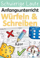 Vorschau - Spiele - Würfeln & Schreiben - Schwierige Laute / Buchstaben- Erste Wörter schreiben - Deckblatt