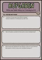 Vorschau - Arbeitsblätter - Handysucht - Millas Alltag - Text mit Aufgaben - Seite 3