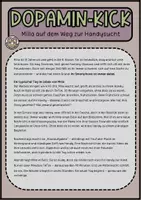 Vorschau - Arbeitsblätter - Handysucht - Millas Alltag - Text mit Aufgaben - Seite 1