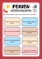 Vorschau - Arbeitsblätter - Ferien: Gesprächskarten für die Grundschule - Deckblatt