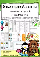 Vorschau - Arbeitsblätter - All-In - Strategie "Ableiten" - Nomen mit e oder ä in der Mehrzahl - Deckblatt