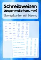 Vorschau - Stationenlernen - Schreibweisen von Längenmaßen (cm, mm) - Übungskarten (mit Lösung) - Deckblatt