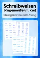 Vorschau - Stationenlernen - Schreibweisen von Längenmaßen (m, cm) - Übungskarten (mit Lösung) - Deckblatt