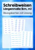 Vorschau - Stationenlernen - Schreibweisen von Längenmaßen - Materialpaket (Übungskarten mit Lösung) - Seite 1