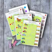 Vorschau - Stationenlernen - 🐮🐷🐑 Bauernhof Klammerkarten schau genau Kindergarten - Deckblatt