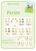 Vorschau - Fördermaterial/Inklusion - Klettmappe: Ferien (Bild/Anlaut/Wort) - Deckblatt