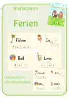 Vorschau - Fördermaterial/Inklusion - Klettmappen: Ferien (Buchstaben) - Deckblatt
