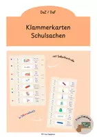 Vorschau - Stationenlernen - Klammerkarten - Schulsachen (DaZ / DaF) - Deckblatt