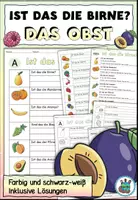 Vorschau - Arbeitsblätter - Übung "Ist das die Birne?" Obst 2fach Differenzierung DaZ / Deutsch - Deckblatt