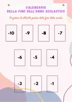 anteprima - Altro tipo di materiale - Calendario fine anno scolastico - Scuola dell'infanzia - Pagina di copertina