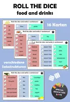 Vorschau - Stationenlernen - food and drinks - Würfelsätze - Deckblatt