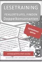 Vorschau - Fördermaterial/Inklusion - Gartenkreuzspinne Spezial: Fehlerteufel Lesekarten Doppelkonsonanten - Seite 1