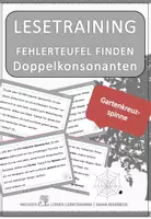 Vorschau - Fördermaterial/Inklusion - Gartenkreuzspinne Spezial: Fehlerteufel Lesekarten Doppelkonsonanten - Deckblatt