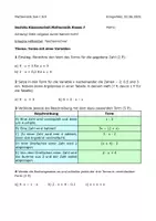Vorschau - Klassenarbeiten - Klassenarbeit Mathe zu Termen mit einer Variable (Klasse 7) - Deckblatt