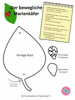 Vorschau - Mal- und Bastelvorlagen - Der Bewegliche Marienkäfer | Bastelvorlage - Deckblatt