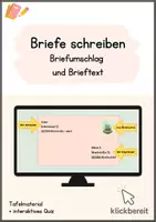 Vorschau - Präsentationen/Tafelbilder - Briefe schreiben - Merkmale und interaktives Quiz - Deckblatt