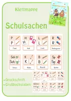 Vorschau - Fördermaterial/Inklusion - Klettmappe: Schulsachen (Bild/Anlaut/Wort) - Deckblatt
