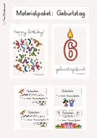 Vorschau - Anderer Materialtyp - Materialpaket: Geburtstag – Aufsteller (10x15 cm) & Hausaufgabengutscheine - Deckblatt