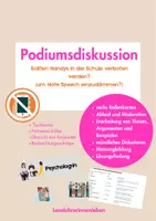 Vorschau - Arbeitsblätter - Podiumsdiskussion - Smartphoneverbot an Schulen? - Deckblatt