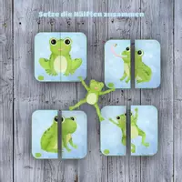 Vorschau - Stationenlernen - 🐸 Frosch Puzzle schau genau visuelle Diskrimination - Deckblatt