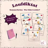 Vorschau - Stationenlernen - Laufdiktat: Sommerferien – Wer fährt wohin? - Deckblatt