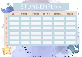 Vorschau - Mal- und Bastelvorlagen - Stundenplan für die Walklasse - Seite 1