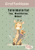 Vorschau - Präsentationen/Tafelbilder - Tafelmaterial Giraffenklasse Tage, Monate, Zahlen - Deckblatt