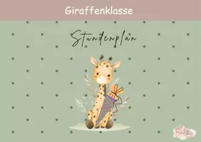 Vorschau - Arbeitsblätter - Stundenplanvorlage Giraffenklasse - Deckblatt