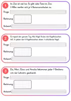 Vorschau - Aufgabenkarten - Multiplikation Sachaufgaben Klasse 2 - Seite 1