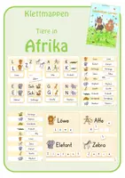 Vorschau - Fördermaterial/Inklusion - Klettmappen: Tiere in Afrika (vom Bild zum Wort) - Deckblatt