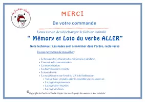 Aperçu - Jeux - Mémory et Loto du verbe ALLER - Page 1