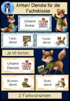 Vorschau - Poster - Dienste Fuchsklasse 🦊 | Klassendienste & Ämter | Klassentier Fuchs | Grundschule | Klassenorganisation - Deckblatt