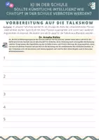 Vorschau - Arbeitsblätter - Talkshow "Sollte Künstliche Intelligenz in der Schule verboten werden?" - Deckblatt