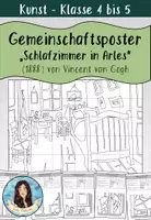 Vorschau - Arbeitsblätter - Gemeinschaftsbild / Kooperatives Poster - "Schlafzimmer in Arles" von Vincent van Gogh - Deckblatt