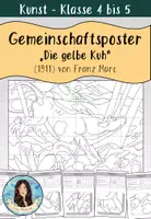 Vorschau - Arbeitsblätter - Gemeinschaftsbild / Kooperatives Poster - "Die gelbe Kuh" von Franz Marc - Deckblatt
