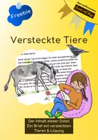 Vorschau - Arbeitsblätter - Versteckte Tiere: Ein Rätsel (Freebie, Leseübung) - Deckblatt