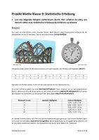 Vorschau - Unterrichtsreihen - Projekt Statistische Erhebung/Umfrage - Deckblatt
