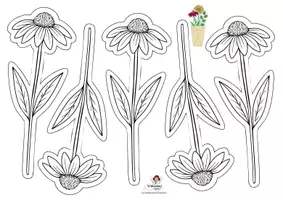 Vorschau - Mal- und Bastelvorlagen - Blumenstrauß in Kaffeefiltertüte basteln im Sommer Wiese - Seite 3