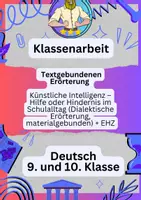 Vorschau - Fördermaterial/Inklusion - Klassenarbeit Deutsch – Textgebundenen Erörterung | KI - Deckblatt