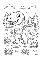 Vorschau - Mal- und Bastelvorlagen - Ausmalbilder Dinosaurier - Seite 2